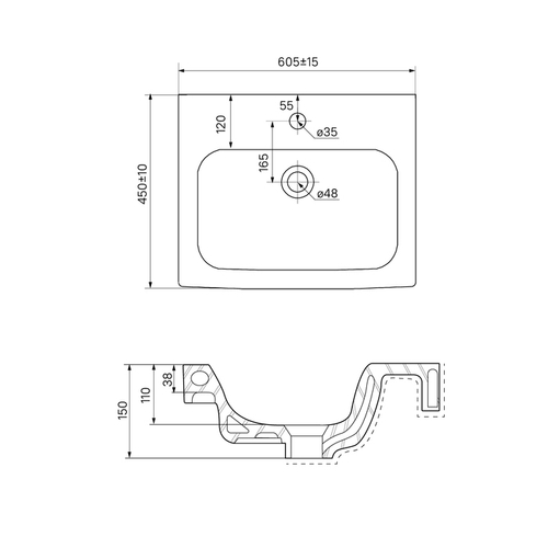 Умывальник мебельный IDDIS Optima Home 60см