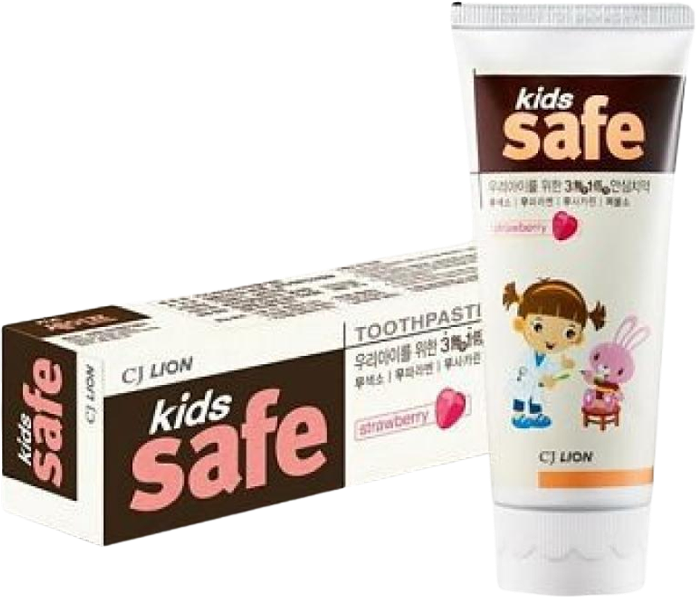 CJ Lion Kids Safe Зубная паста детская от 3 - х до 12 - ти лет со вкусом Клубники 90 г