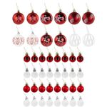 Шары ёлочные НАБОР 44 шт., 6 см/3 см,"Red&White", красные/белые, пластик, ЗОЛОТАЯ СКАЗКА, 592166