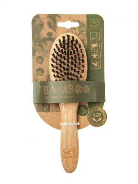 M-PETS Щетка бамбуковая с мягкой щетиной 6*22см