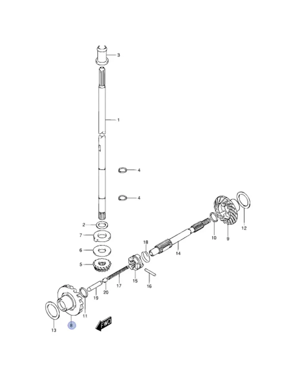 Шестерня редуктора для лодочных моторов