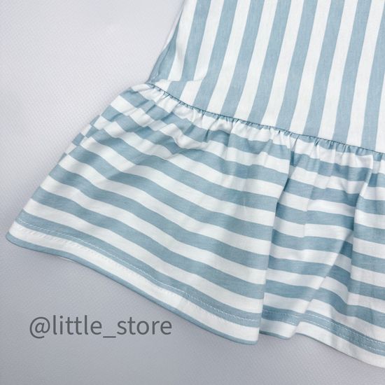 Платье хлопковое, Голубая полоска на белом