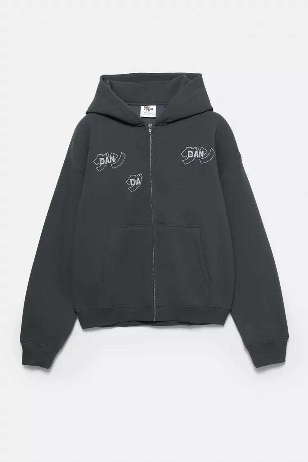 PULL&BEAR Толстовка с капюшоном Dan Da Dan, темно-серый