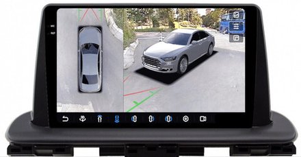 Магнитола для KIA Cerato 4 2018+ - FarCar BX1142M-360 монитор 9.5" 2K QLED на Android 13, 6Гб+128Гб, CarPlay, 4G SIM-слот, 4 камеры в комплекте