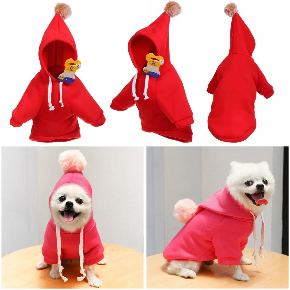 Кофта - толстовка с капюшоном для собак мелких пород «МОДНЫЙ БРО», бон бон, цвет красный, размер М (22*24*33см) Ultramarine
