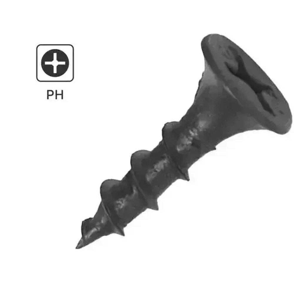 Саморезы черные 3,5х16 мм (50 шт) шурупы по дереву.