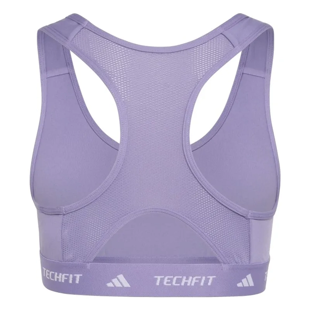 Теннисный бюстгальтер dziewczecy Adidas Techfit Primelift React - magic lilac/white