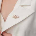 Брошь «Ветвь» из красного золота с фианитами