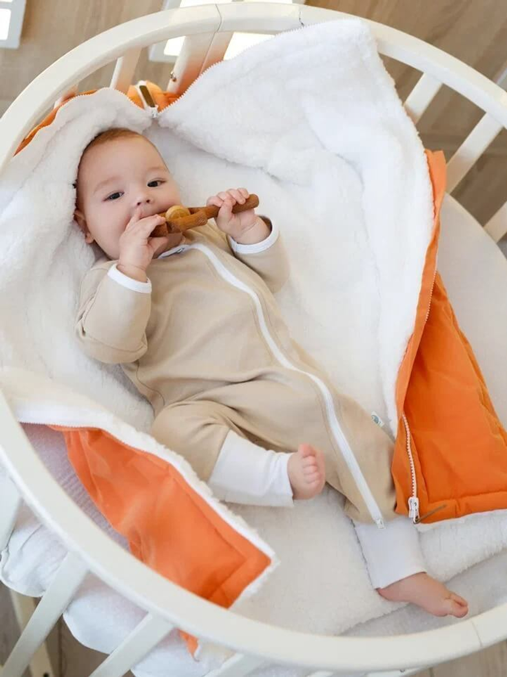 Слип на молнии с отворачивающимися манжетами (топлёное молоко)