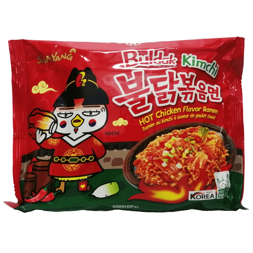 Лапша б/п со вкусом острой курицы и кимчи Hot Chicken Kimchi Ramen Samyang, Корея, 135 г