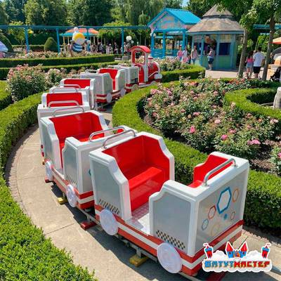 Рельсовый аттракцион для детей «Звонкий путешественник», 5 вагонов, 11 мест