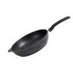 Сковорода 24*6см со съемной ручкой soft touch темный мрамор смт247а