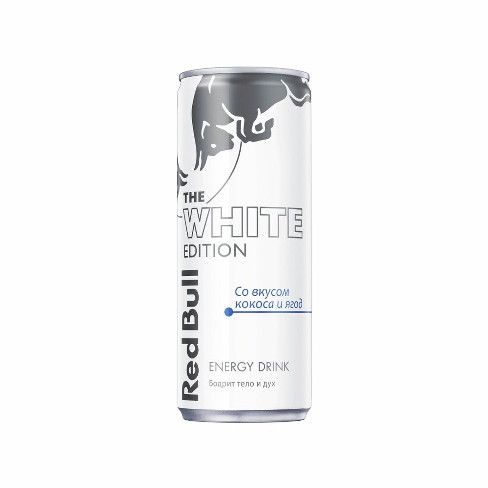Напиток энергетический Red Bull White Edition Кокос и ягоды, ж/б, 0.355л