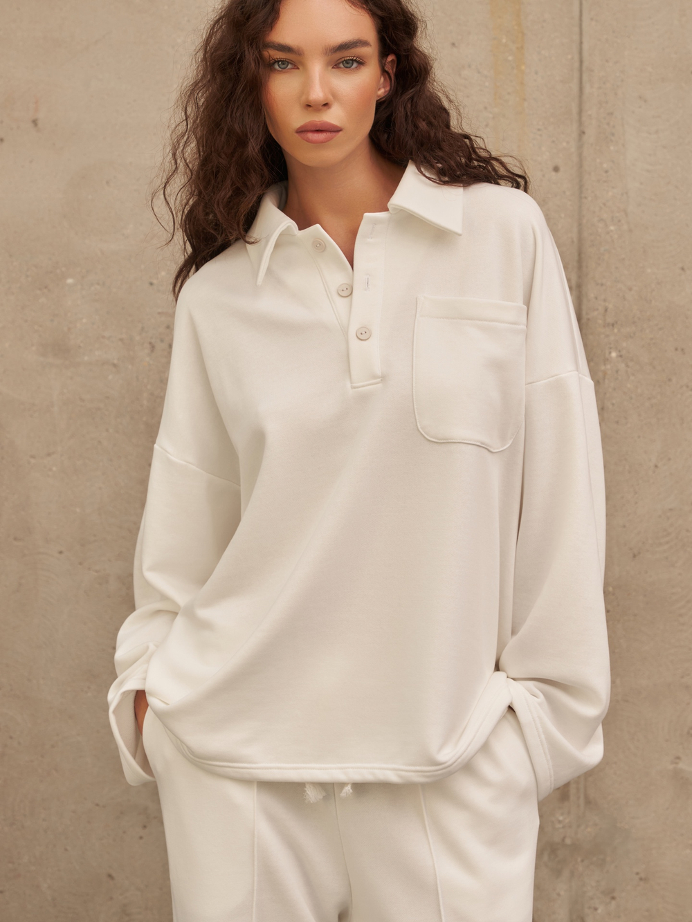 костюм трикотажный из футера с поло