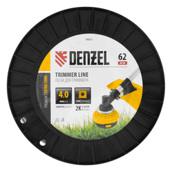 Леска для триммера Denzel (квадрат, 4,0мм х 62м, Extra Cord)