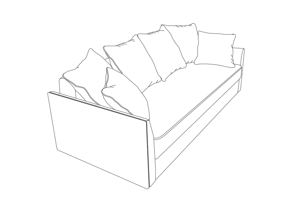 Диван трехместный Mores Garda Decor MORES2K-ПЫЛ/РОЗ-Н-Йорк40