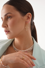 Серьги "Жемчужные Крестики" gold