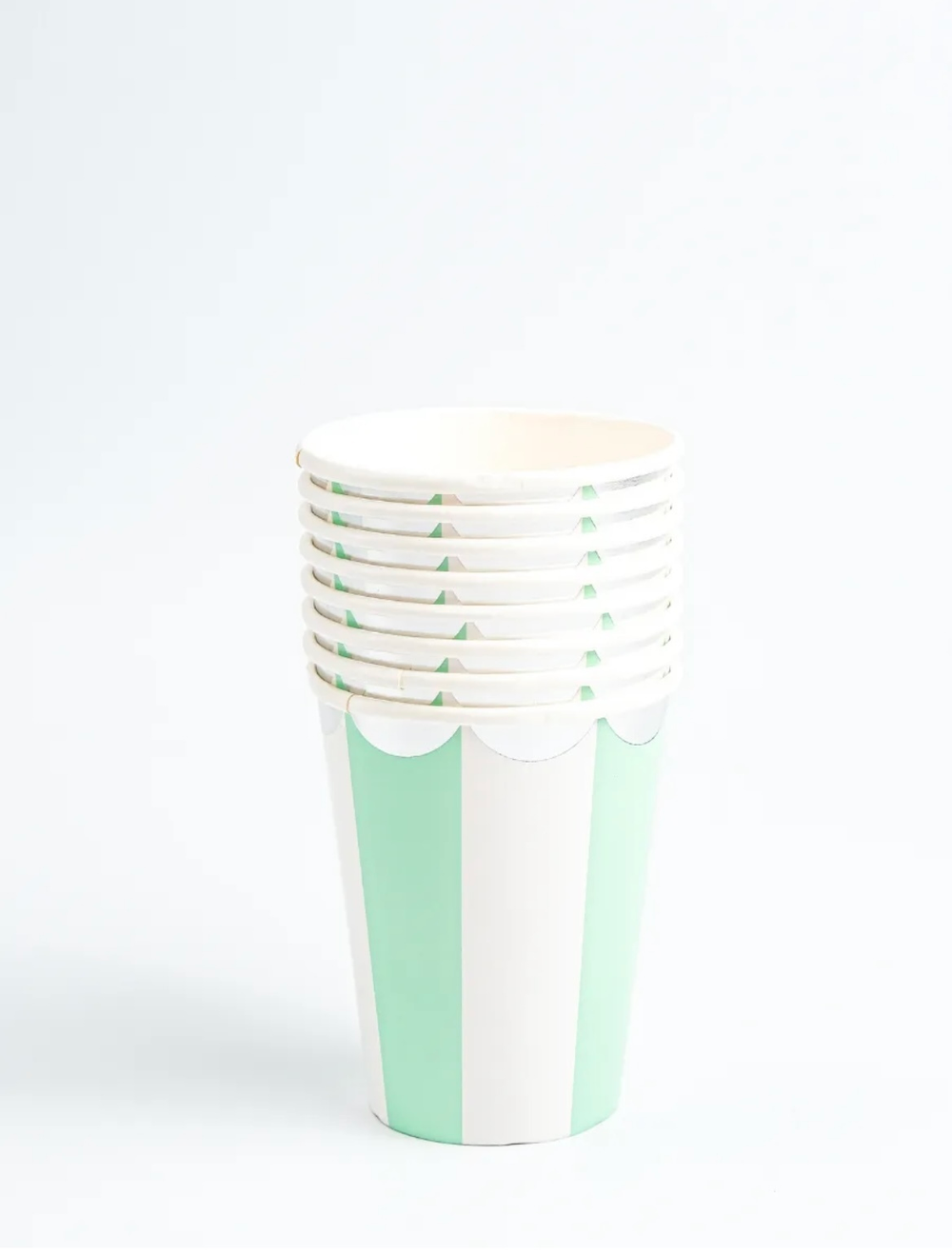 Стаканы бумажные "Полосатики" бирюзовый 8 шт