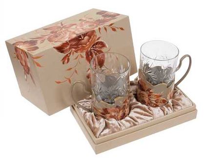 Set of 2 tea glass holders in a gift box SET02D19012023001