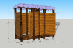 Уличная душевая кабина (двухместная, под тент) 120х250х220 см