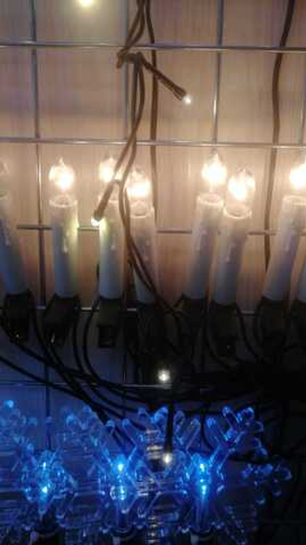 Гирлянда "Свечи Рождественские" на прищепках 16 LED ламп тёплого свечения с прозрачным стеклом