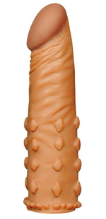 Коричневая насадка-удлинитель Add 2 Pleasure X Tender Penis Sleeve - 18 см. (Цвет: коричневый)