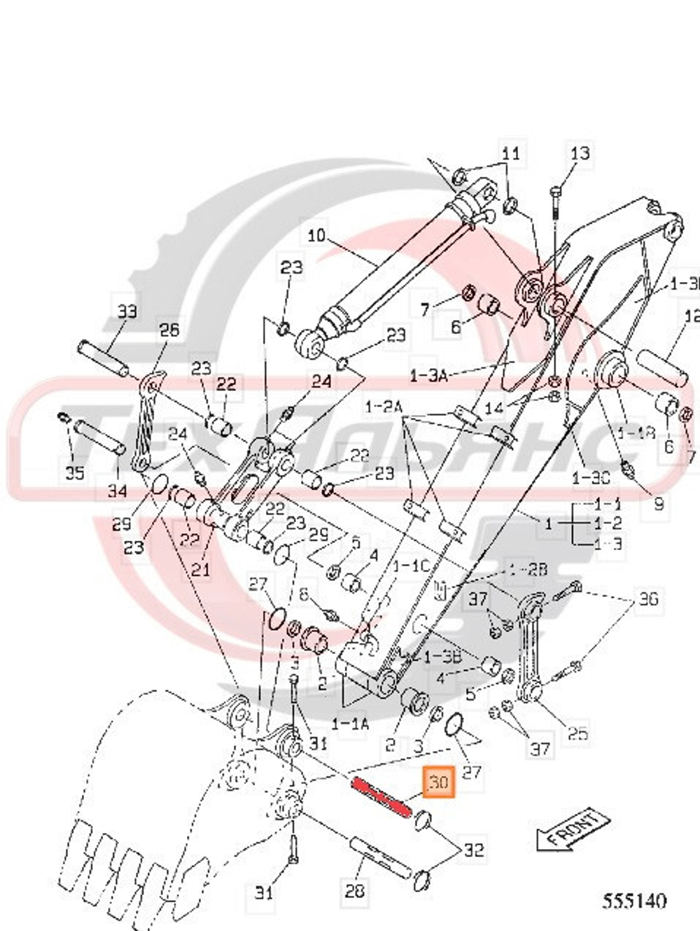 Палец JRV0071 ковшевой (Ю.Корея)