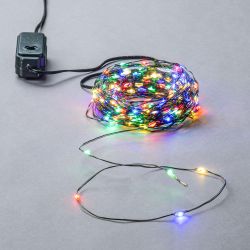 ULD-S2000-200-DGA MULTI IP20 DEW Гирлянда светодиодная Роса. 20м. 200 светодиодов. Разноцветный свет. Провод зеленый. ТМ Uniel