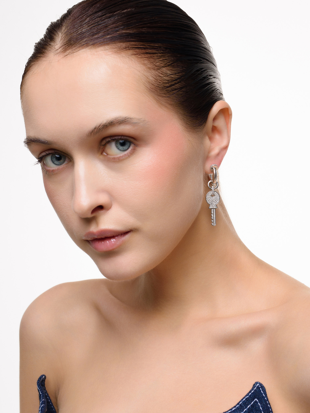 Серьги "Pearl Key Brutal" Silver