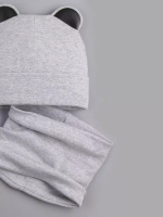 Шапка детская осенняя с ушками и снуд