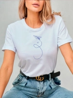 Футболка больших размеров с принтом самолетик