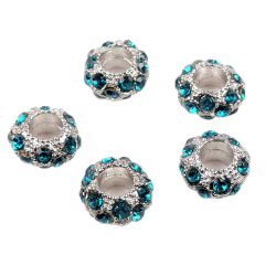 Бусина-шарм "Росинка" сплав, стразы