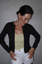 Кардиган с добавлением люрекса в черном цвете