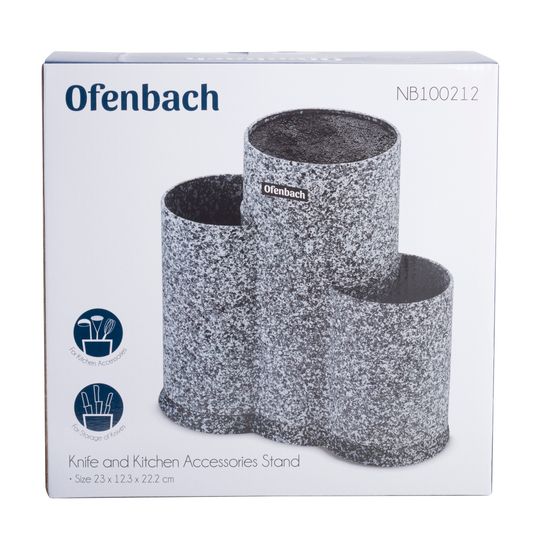 Подставка для ножей и кухонных принадлежностей тройная Ofenbach NB100212