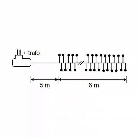 Светодиодная нить кластер 960 теплых белых ламп, 6 м., 8 режимов, зеленый провод, Christmas DeLuxe (87448)