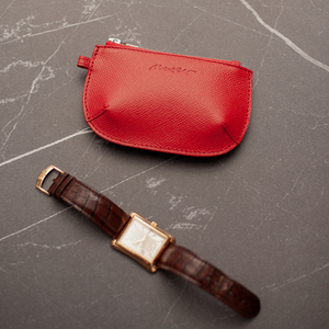 Ключница-кошелек Chatelain из кожи сафьяно, красного цвета