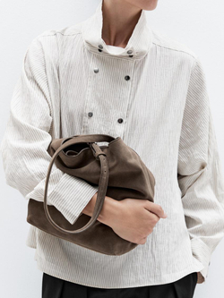 Massimo Dutti Замшевая сумка, кротово-коричневый