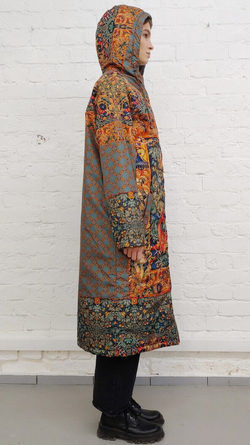 Пальто "Сказочный лес", по мотивам фламандского гобелена 16 века, выполненного в технике мильфлёр