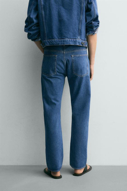 ZARA ДЖИНСЫ STRAIGHT ДЛИНОЙ ДО ЩИКОЛОТКИ, СИНИЙ