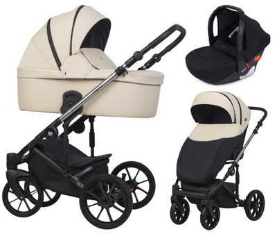 Детская коляска Riko Nano Thermo Ecco 3 в 1 с автокреслом Rant Cruise Black 03 Ivory beige (бежевый)