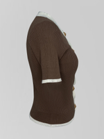 Футболка 6028 трикотажная с окантовкой на больших золотых пуговицах