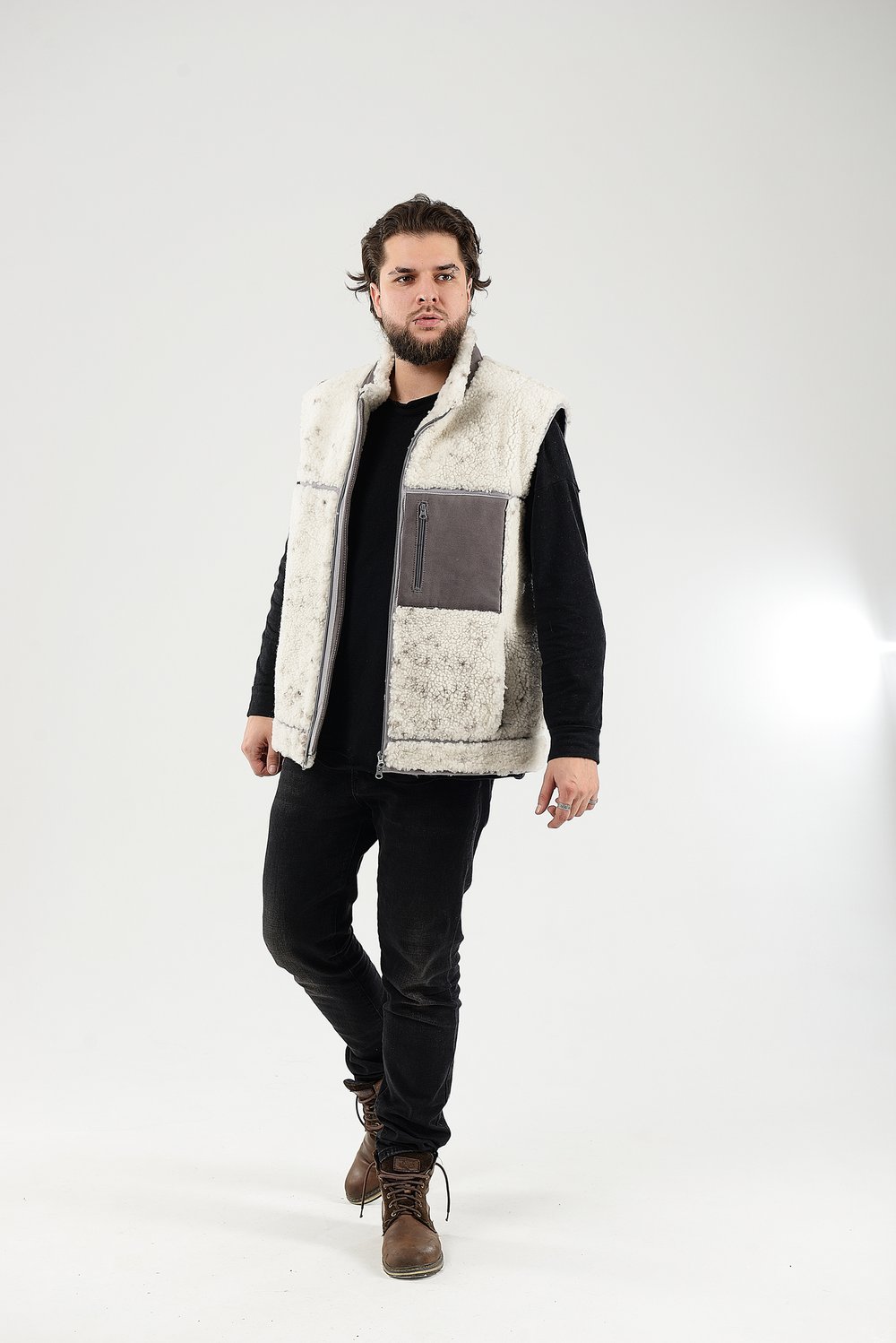 мужская жилетка из овчины
