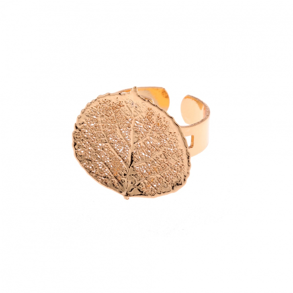 Кольцо с листьями Ester Bijoux Осина LF30R- G BR
