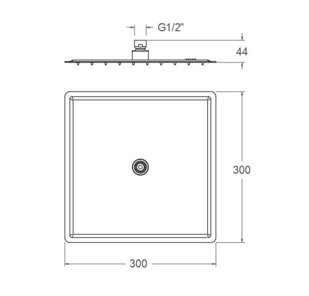 Лейка тропического душа квадратная нерж. сталь RK300CUC медь