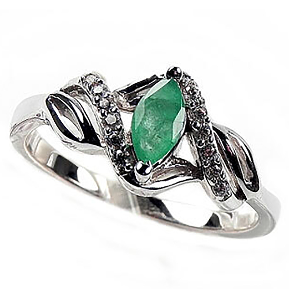 Кольцо "Слайго" изумруд, циркон