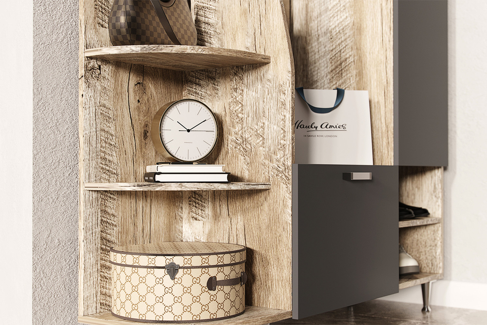 Прихожая Лика №2 1,2м, Дуб юкон, Графит