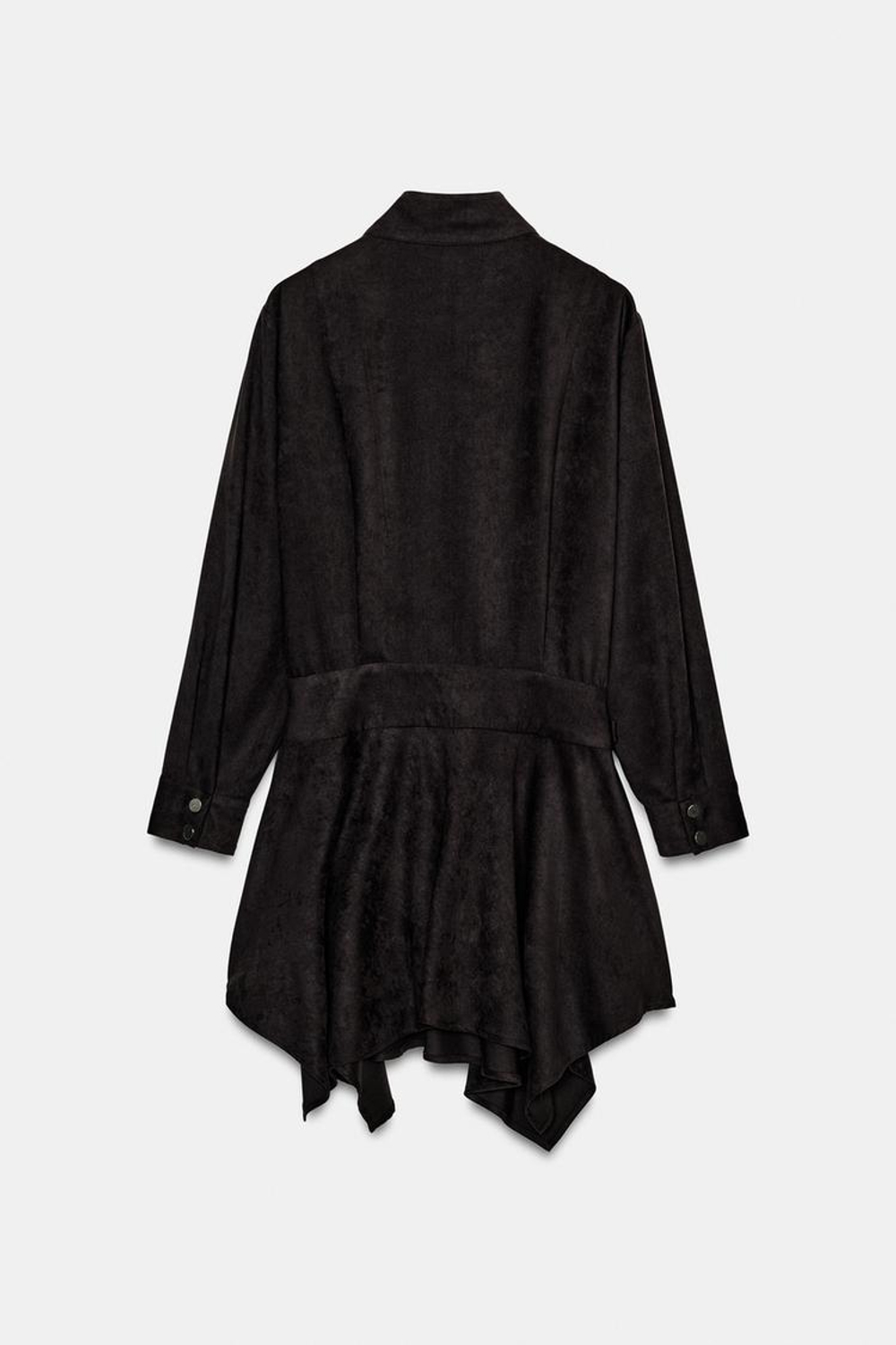 ZARA МИНИ-ПЛАТЬЕ ИЗ ИСКУССТВЕННОЙ ЗАМШИ С РЕМНЕМ, КОРИЧНЕВЫЙ