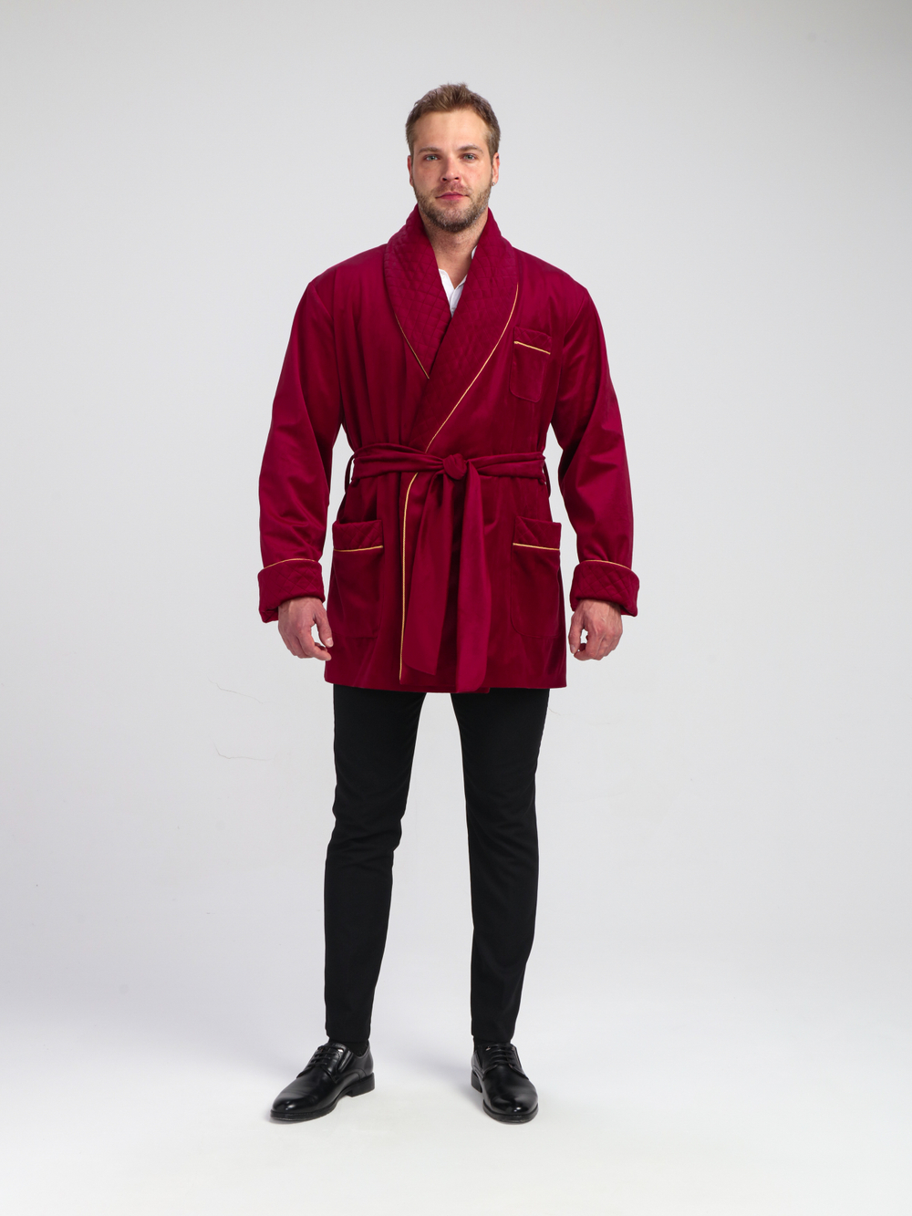 Жакет бархатный со стеганными бортами