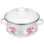 Кастрюля сталь, эмал, 5 л, с крыш, СтальЭмаль, Мозаика белоснежная, 1RB241M, индукц