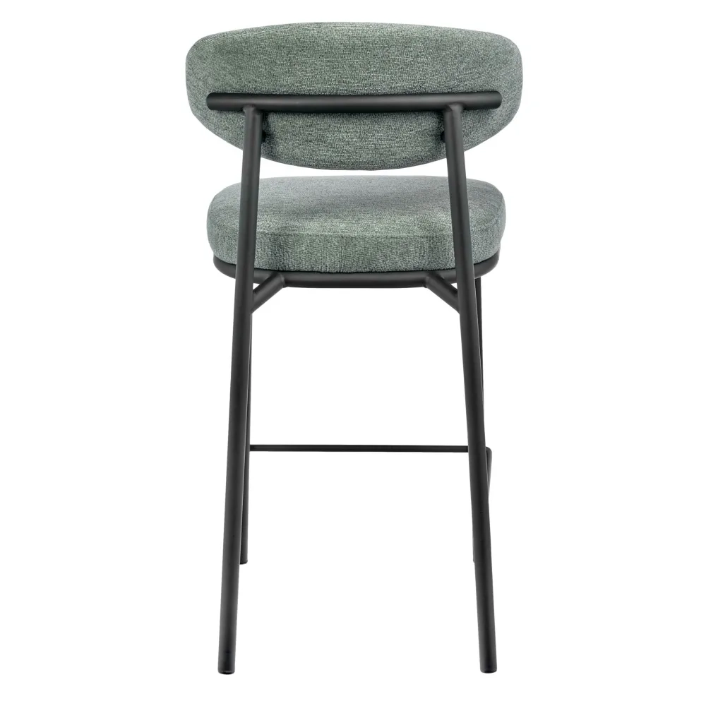 Стул полубарный Bradex Home Lucas 2 шалфей шенилл с чёрными ножками